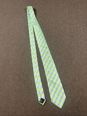 Nautica 100% Silk Men’s Necktie Green And Blue Check Tie 59” Long Tie